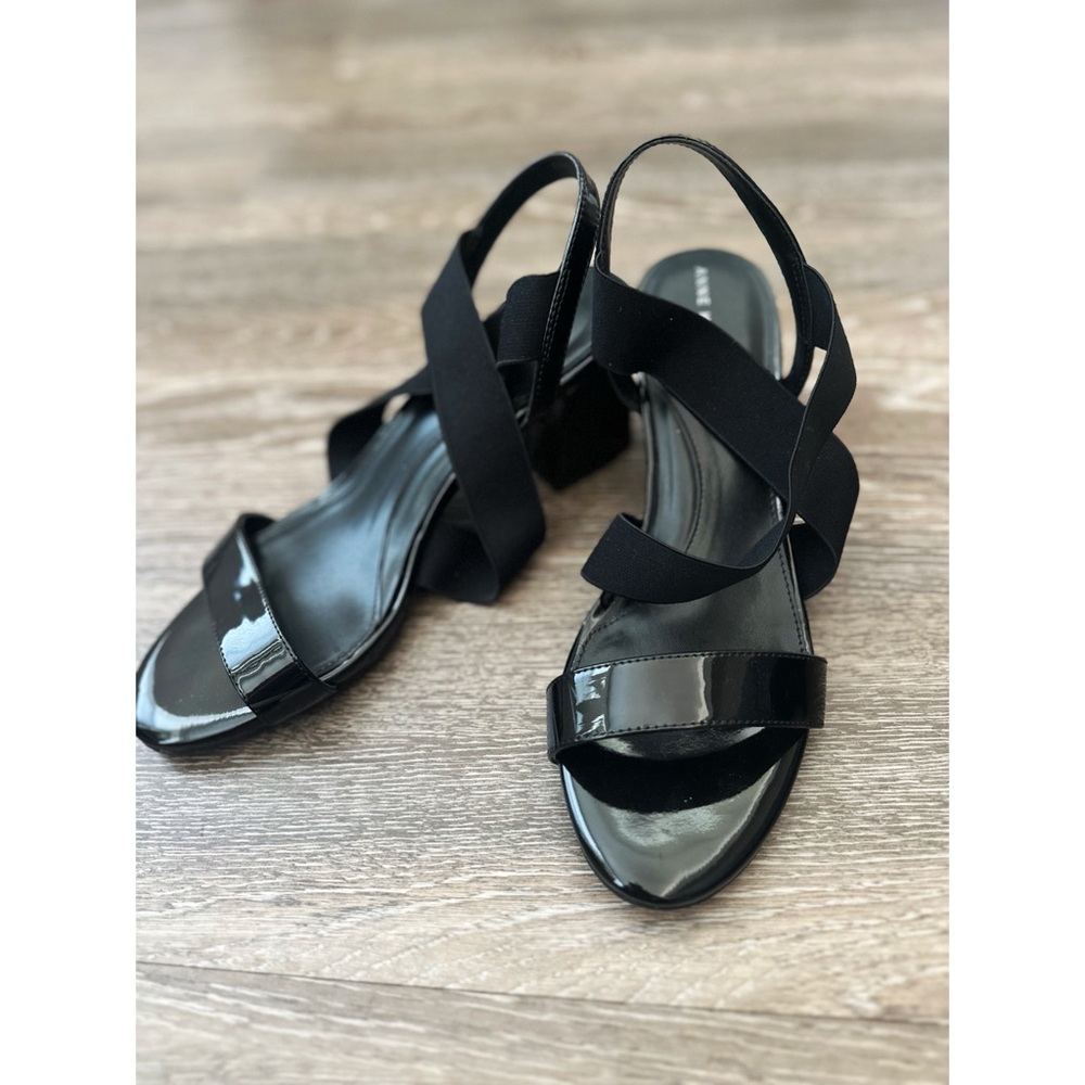 Anne Klein Black Strappy Wedding Guest Heels